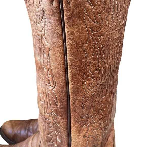 Vintage Tony Lama Cowboy Boots Size 9.5B Distressed Leather Western Riding Ranch - Picture 10 of 16
